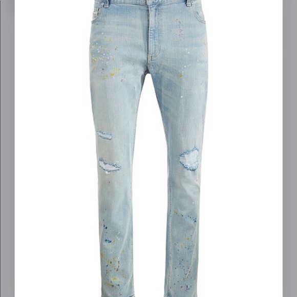 Sun + Stone Schaefer Paint Splatter Slim-Fit Jeans - Picture 1 of 3